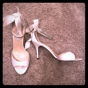 Nina New York Satin & Rhinestone Tie-back Sandal